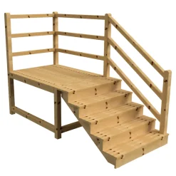 Vinuovo Milano Buitentrap 5 Gesloten Treden - Bordes L189 X B120 Cm - Leuning R+a