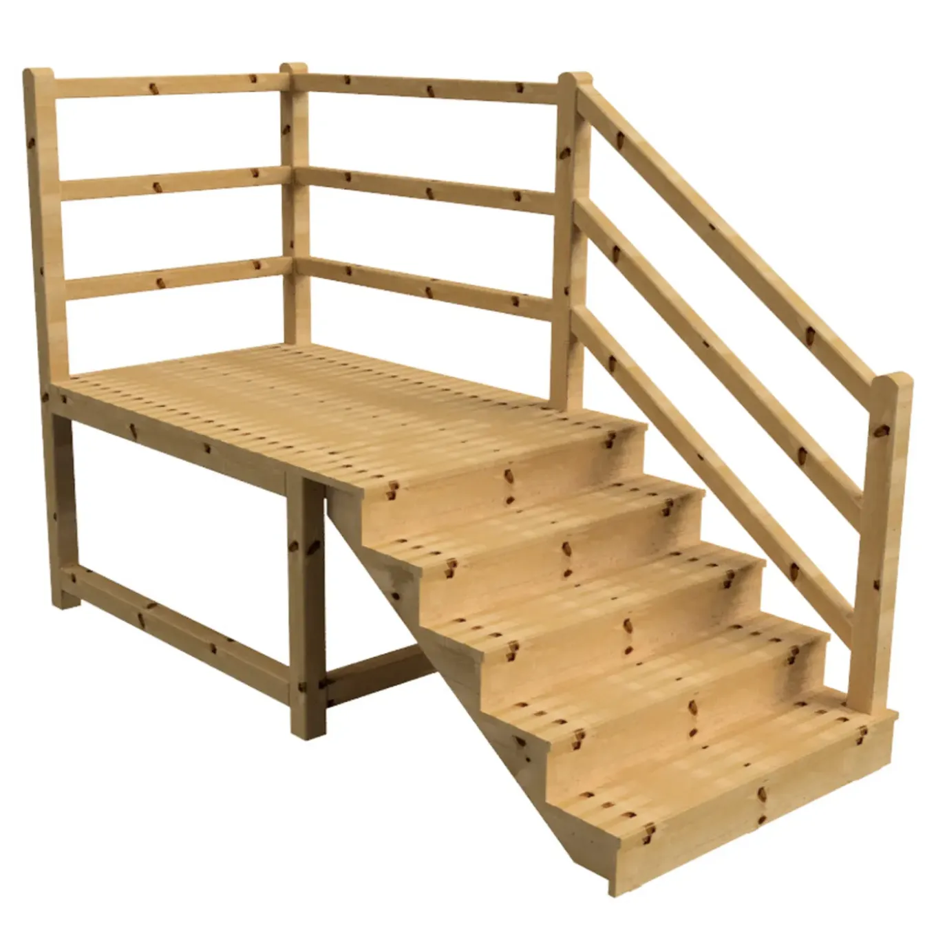 Vinuovo Milano Buitentrap 5 Gesloten Treden - Bordes L189 X B120 Cm - Leuning R+a