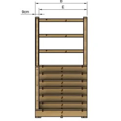 Vinuovo Milano Buitentrap 7 Gesloten Treden - Bordes L189 X B120 Cm - Leuning L+a