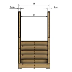 Vinuovo Milano Buitentrap 6 Gesloten Treden - Bordes L116 X B120 Cm - Leuning L+r