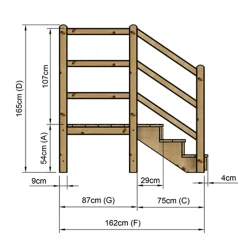 Vinuovo Milano Buitentrap 3 Gesloten Treden - Bordes L116 X B120 Cm - Leuning L+r