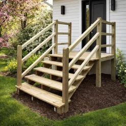 Vinuovo Milano Buitentrap 6 Treden - Bordes L189 X B120 Cm - Leuning L+r