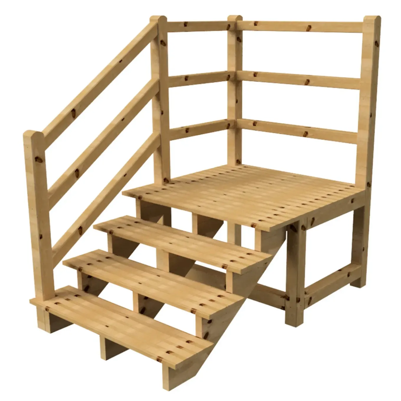 Vinuovo Milano Buitentrap 4 Treden - Bordes L116 X B120 Cm - Leuning L+a