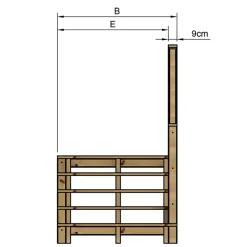 Vinuovo Milano Buitentrap 5 Treden - Bordes L116 X B120 Cm - Leuning R