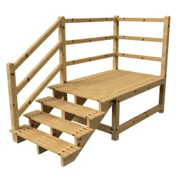 Vinuovo Milano Buitentrap 4 Treden - Bordes L189 X B120 Cm - Leuning L+a