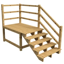 Vinuovo Milano Buitentrap 5 Treden - Bordes L189 X B120 Cm - Leuning R+a