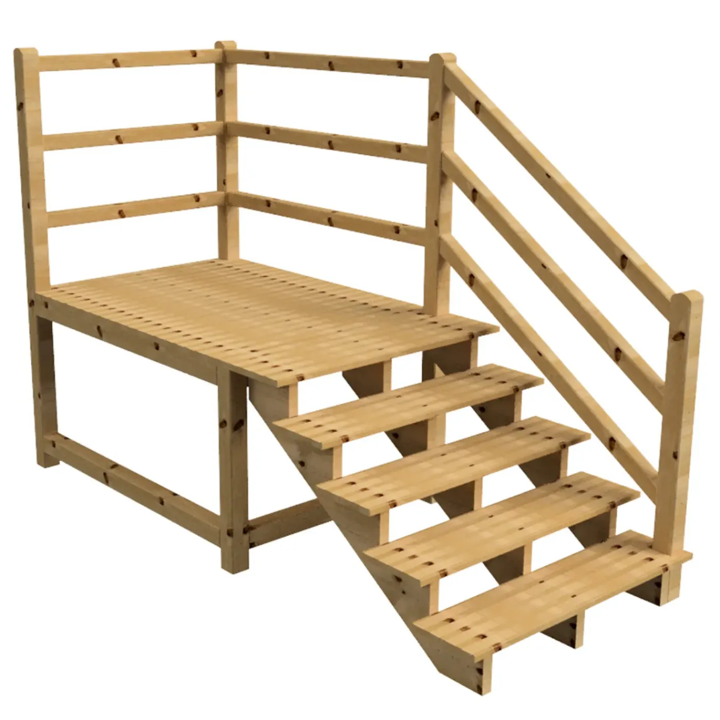 Vinuovo Milano Buitentrap 5 Treden - Bordes L189 X B120 Cm - Leuning R+a