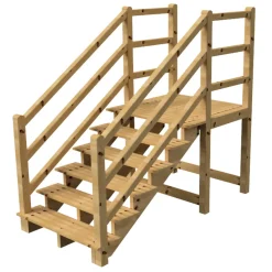 Vinuovo Milano Buitentrap 6 Treden - Bordes L116 X B120 Cm - Leuning L+r