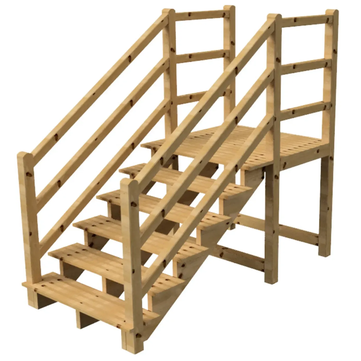 Vinuovo Milano Buitentrap 6 Treden - Bordes L116 X B120 Cm - Leuning L+r