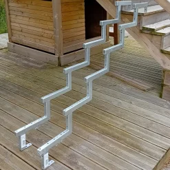Vinuovo Stalen Trapbalk Buitentrap 6 Treden H102cm - Set Van 2 Stuks