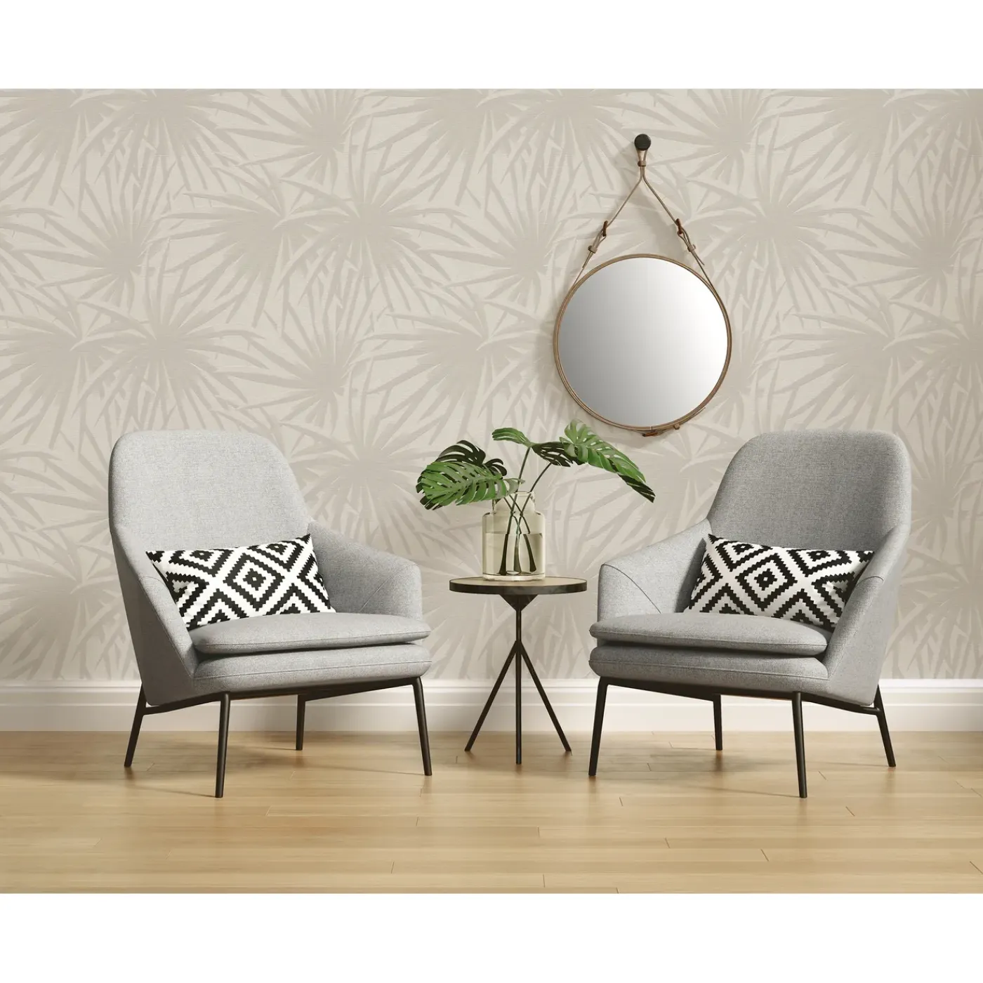 Overig Vinylbehang palmen beige