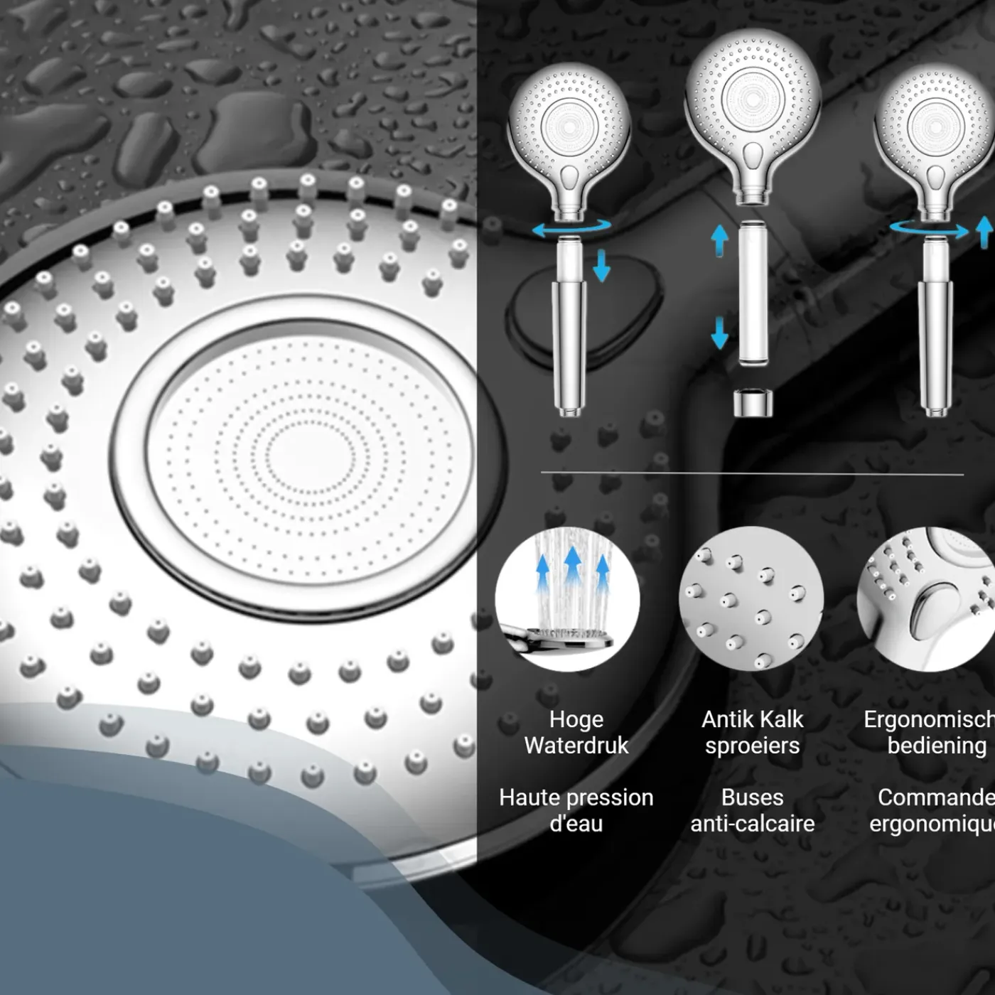 Vitasense PLUS Waterbesparende Douchekop met Waterfilter