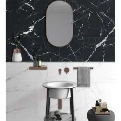 Vloertegel Verona - Marmerlook - Zwart - 31x62cm - 1m²