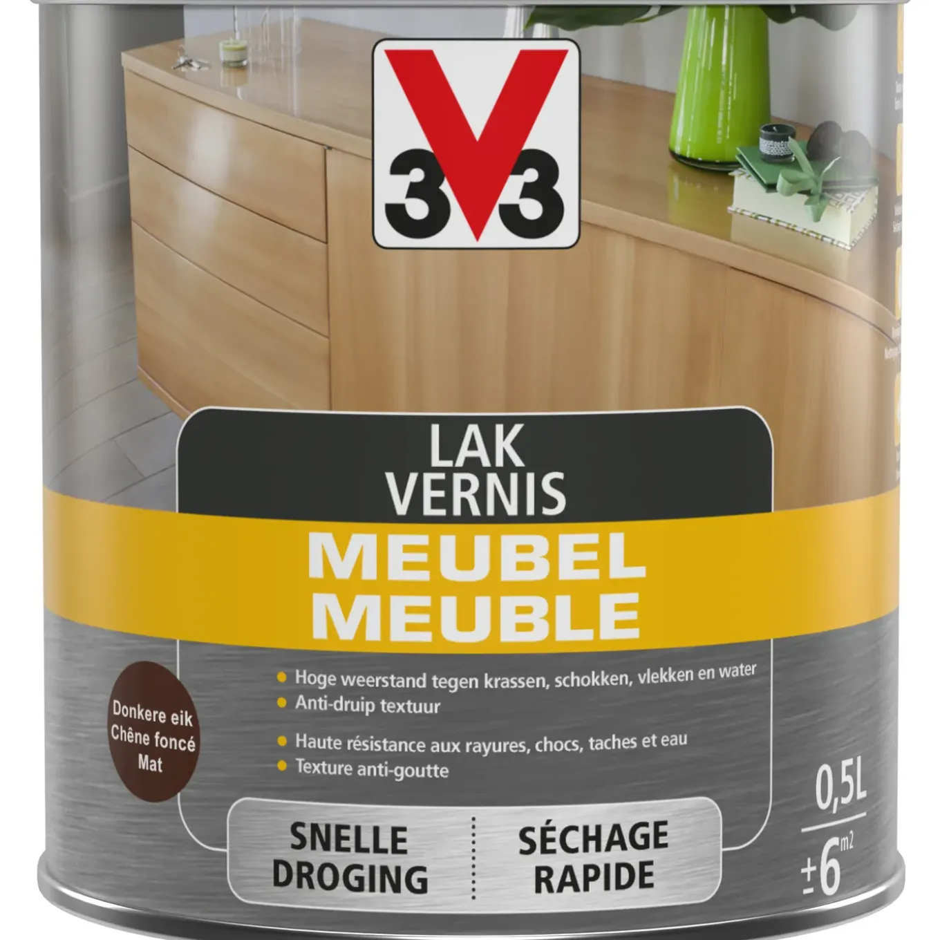 V33 meubellak donkere eik mat 500ml