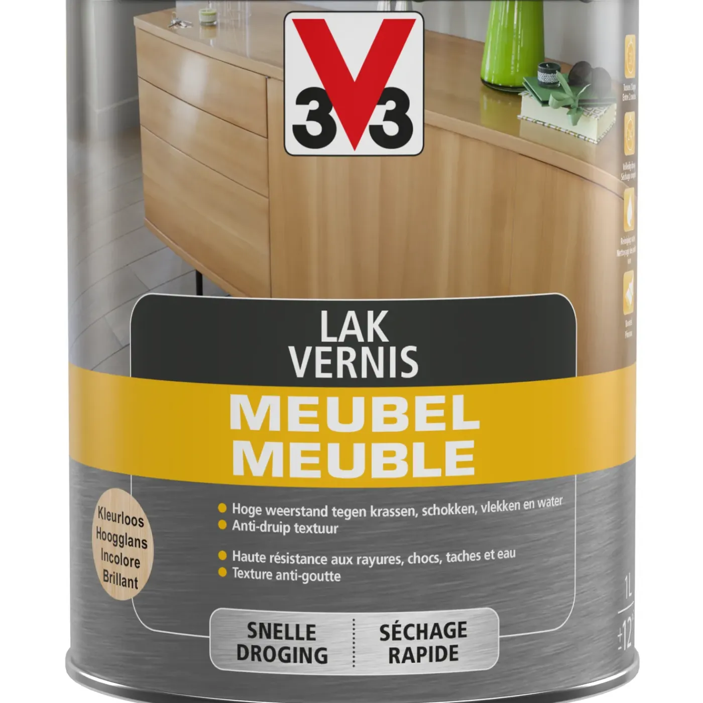 V33 meubellak transparant hoogglans 1L