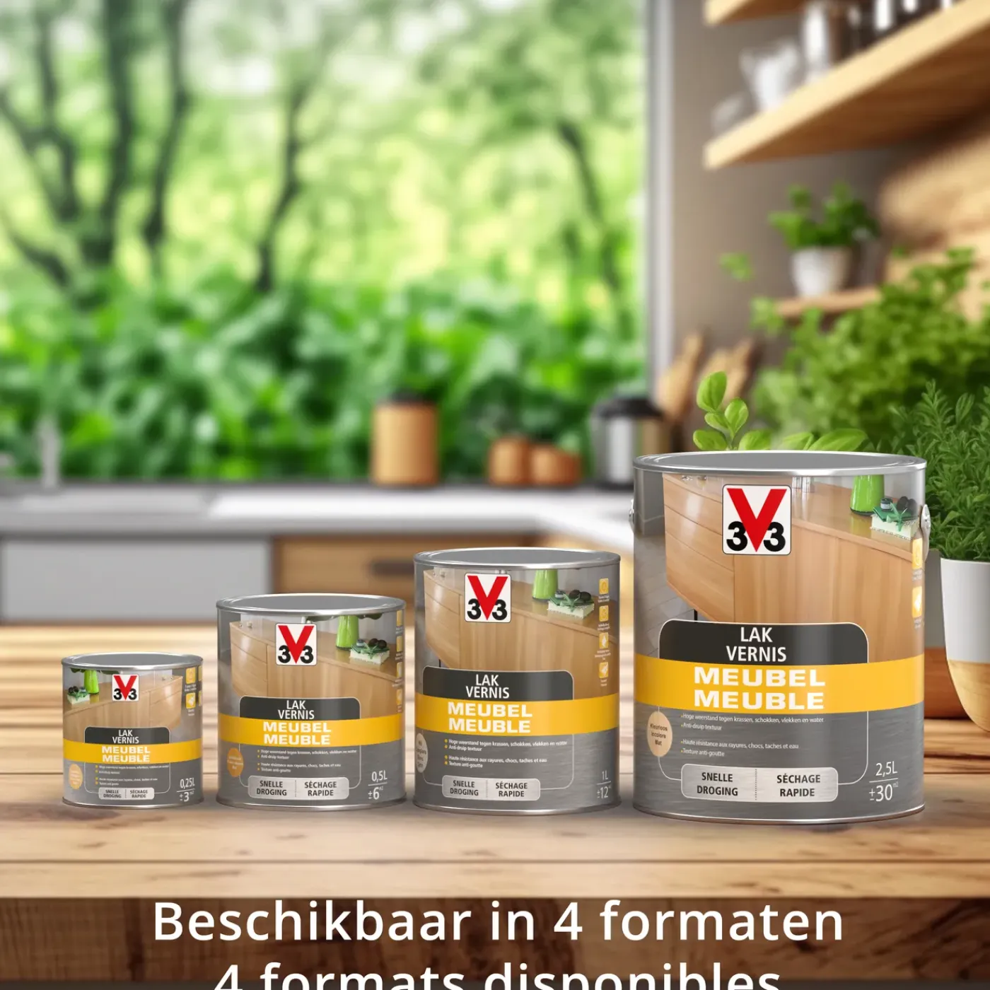 V33 meubellak transparant zijdeglans 500ml