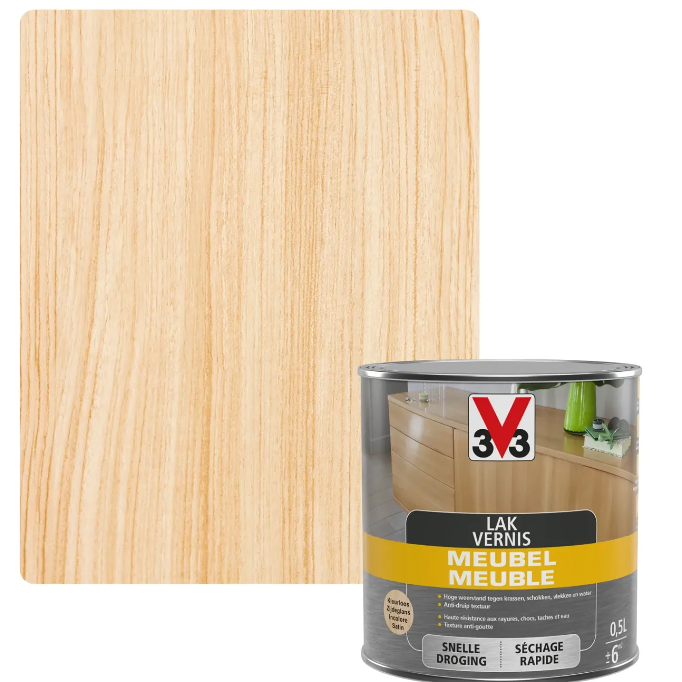 V33 meubellak transparant zijdeglans 500ml