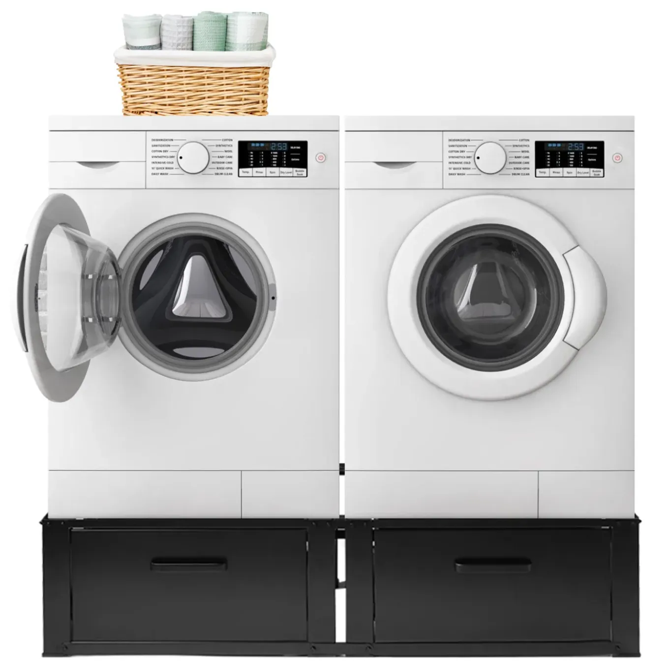 Vonia Wasmachine en Droger verhoger - Dubbel - Zwart