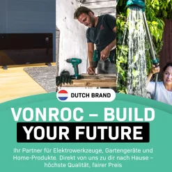VONROC Accu Grasmaaier 40v – Brushless – 33cm – Centrale Hoogteverstelling – Excl. Accu En Snellader