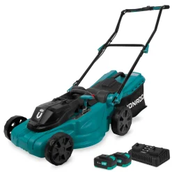 VONROC Accu Grasmaaier 40v – 38cm – Centrale Hoogteverstelling – Incl. Twee 4.0ah Accu’s, Snellader
