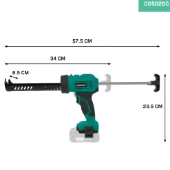 VONROC Accu Kitspuit 20v - Duwkracht 1.18kn/120kg - Anti-drip Systeem - Variabele Snelheidsregeling