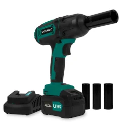 Vonroc Accu Slagmoersleutel 20v – 4 Standen: 100/200/300/400nm - Incl. 4 Moerdoppen – Geschikt Voor