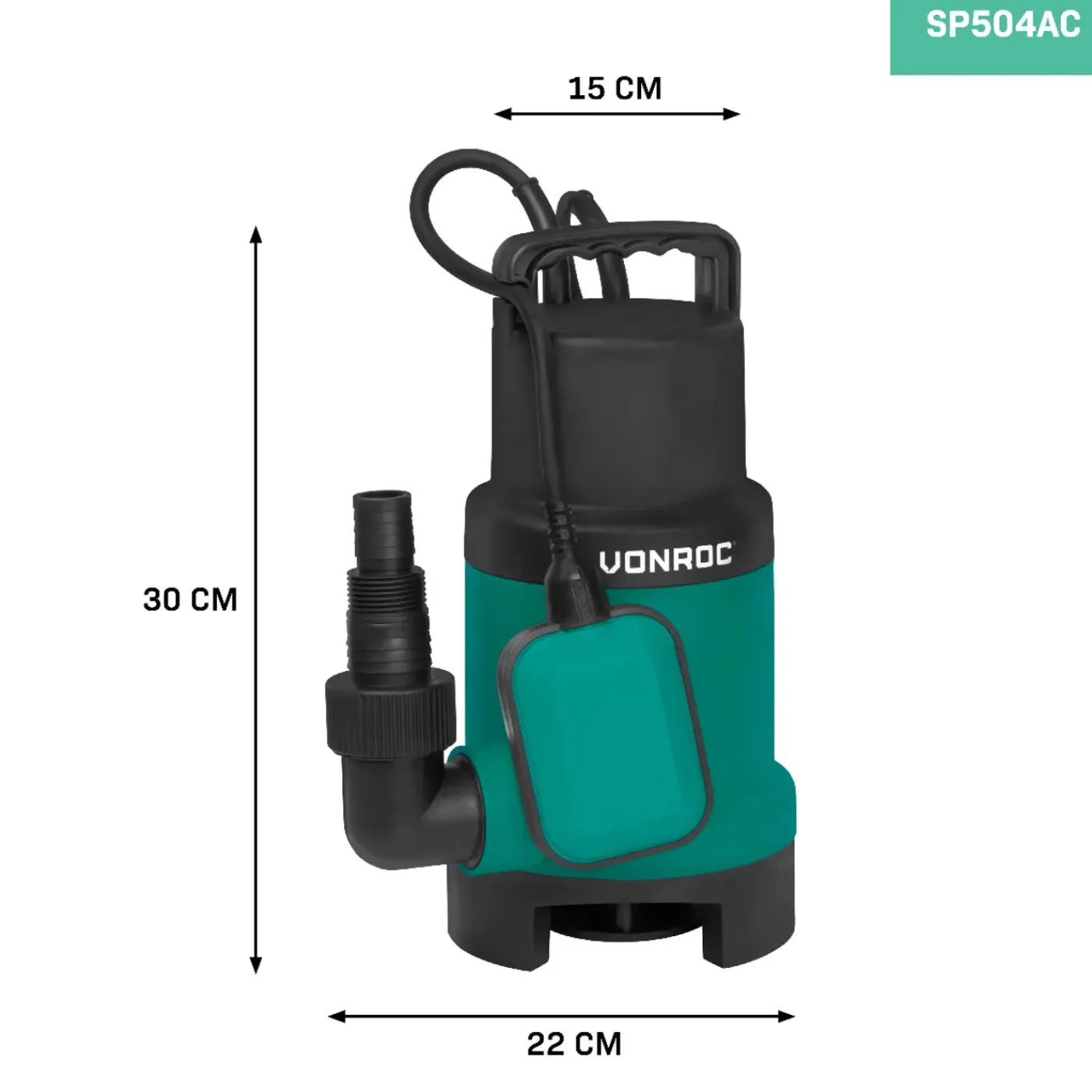 VONROC Dompelpomp 900w – 16000 L/h | Vuil- En Schoonwater