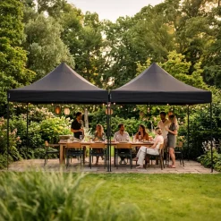VONROC Easy-up Partytent – 6x3 M - Opvouwbaar – Uv Bescherming - Waterdicht – Stalen Frame - Zwart