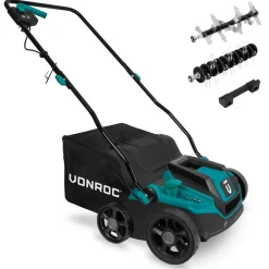 VONROC Elektrische Verticuteermachine / Gazonbeluchter 1300w - 32 Cm | Incl. 35l Opvangbak