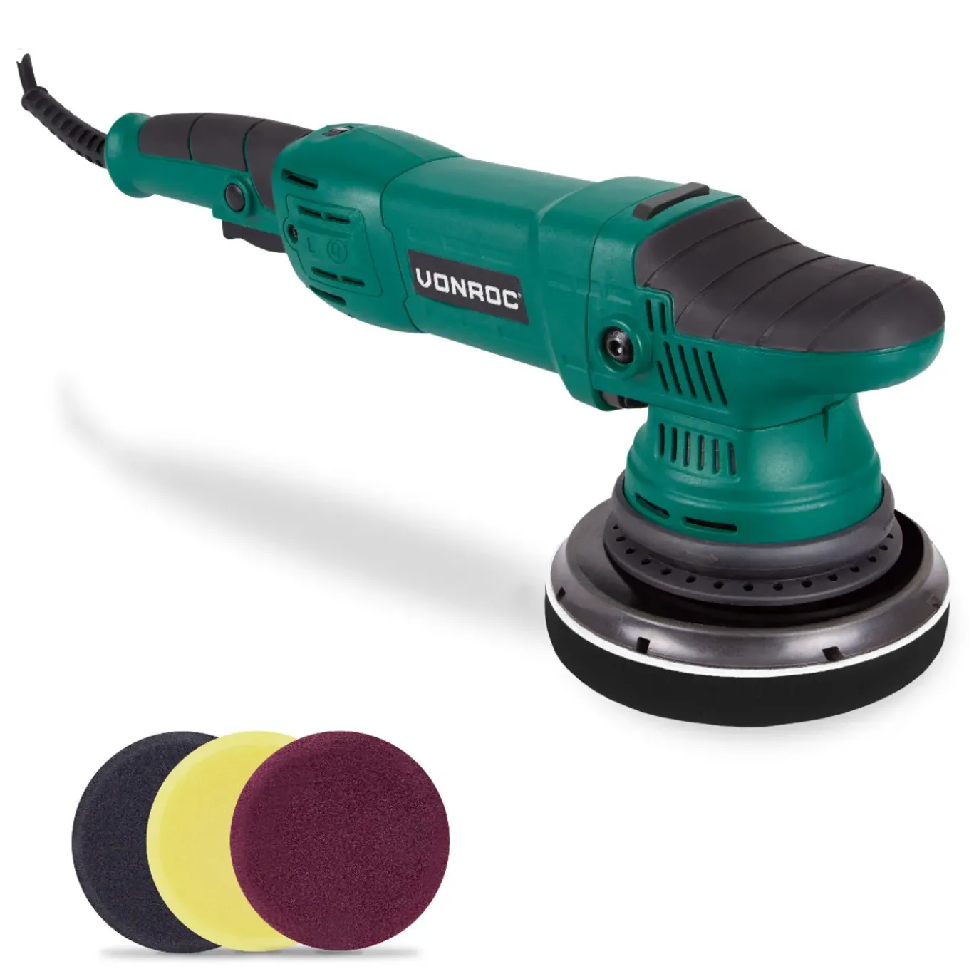 Vonroc Excentrische Polijstmachine 1050w - 150mm | Incl. 4 Polijstschijven
