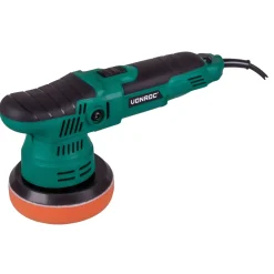 VONROC Excentrische Polijstmachine – 650w – Ø125mm – Soft Start – Vast Vermogen & 7 Polijstschijven