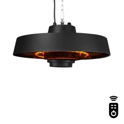 VONROC Heater Vulcano 2000w – Hangend - Carbon Element - Met Afstandsbediening, Timer En 2 Standen