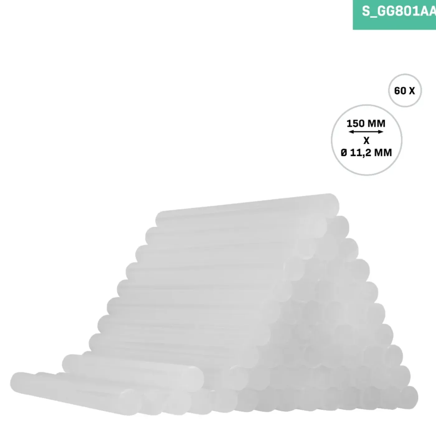 VONROC Lijmpatronen – Diam.11,2 X 150mm – 60 Stuks – Universeel