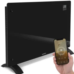VONROC Luxe Elektrische Kachel – Convector - Glazen Paneel – 2000w - Zwart | Wifi