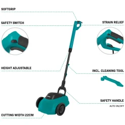 VONROC Mini Elektrische Grasmaaier 350w – 22 Cm | Met Mulchingfunctie