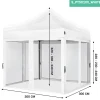 VONROC Premium Easy-up Partytent - 3x3m - Incl. Muggennet Zijwanden - Stalen Frame - Beige