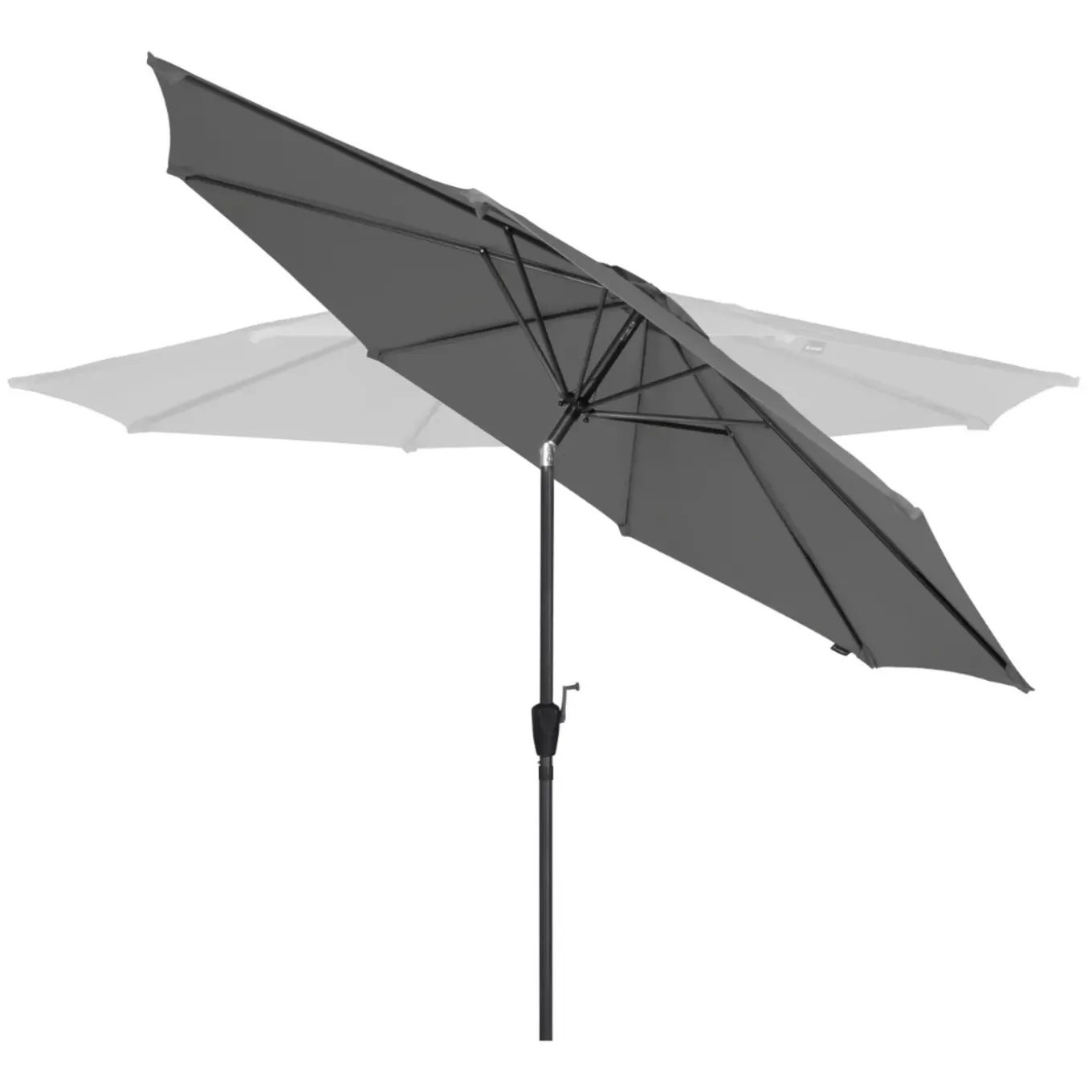 Vonroc Premium Stokparasol Recanati Diam.300cm – Incl. Beschermhoes - Kantelbaar – Uv Werend - Grijs