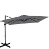 VONROC Premium Zweefparasol Pisogne 300x300cm – Incl. Kruisvoet & Beschermhoes – Grijs