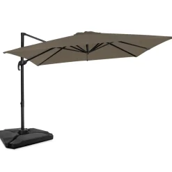 VONROC Premium Zweefparasol Pisogne 300x300cm – Incl. Vulbare Tegels, Kruisvoet & Beschermhoes