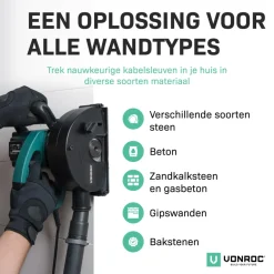 Vonroc Sleuvenfrees 1700w - 150mm | Incl. 4 Sleuvenfrees Schijven