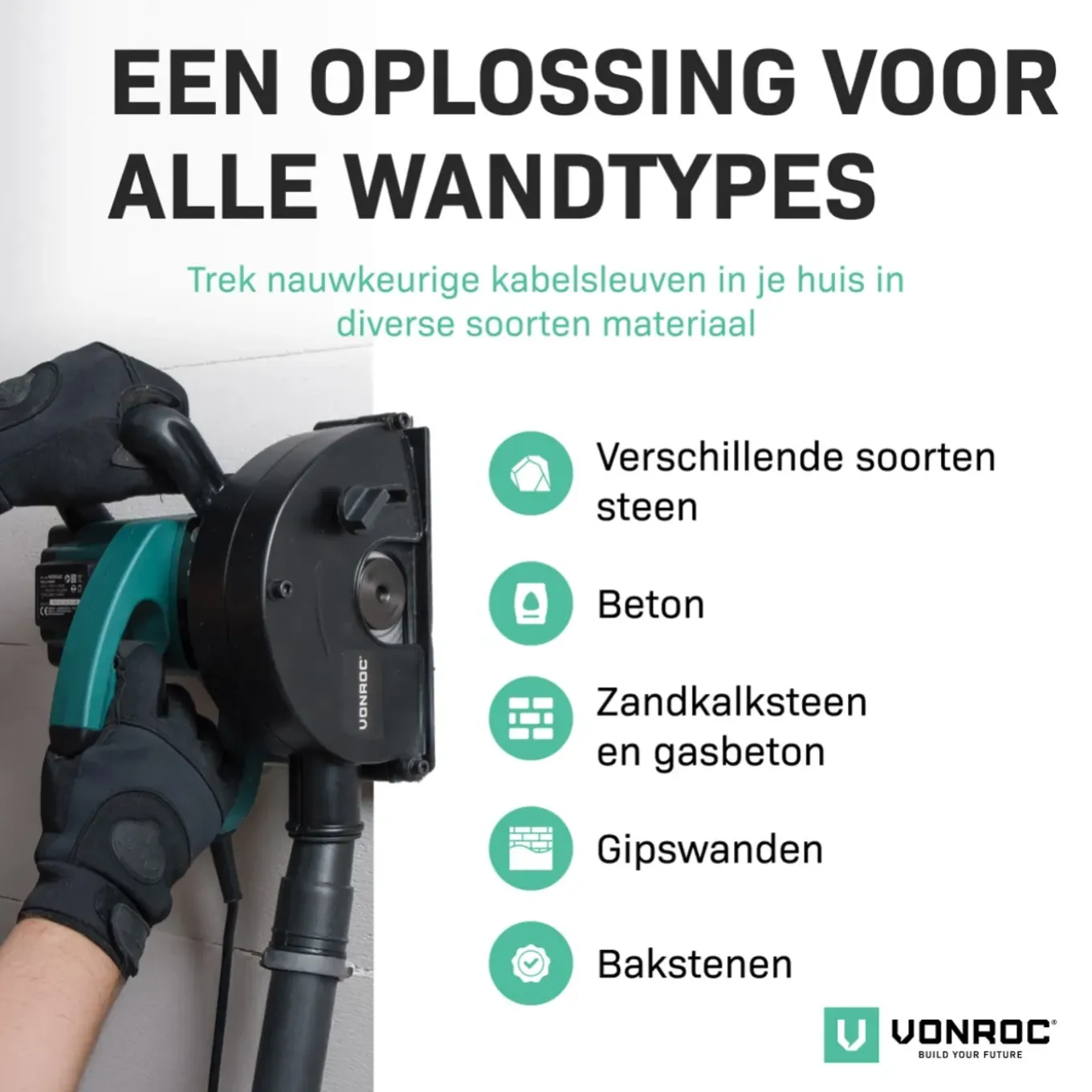 Vonroc Sleuvenfrees 1700w - 150mm | Incl. 4 Sleuvenfrees Schijven