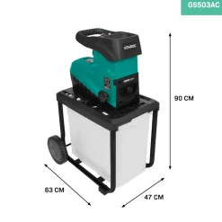 Vonroc Stille Hakselaar 2800w – Voor Takken Tot Diam.45mm | Incl. 60l Opvangbak