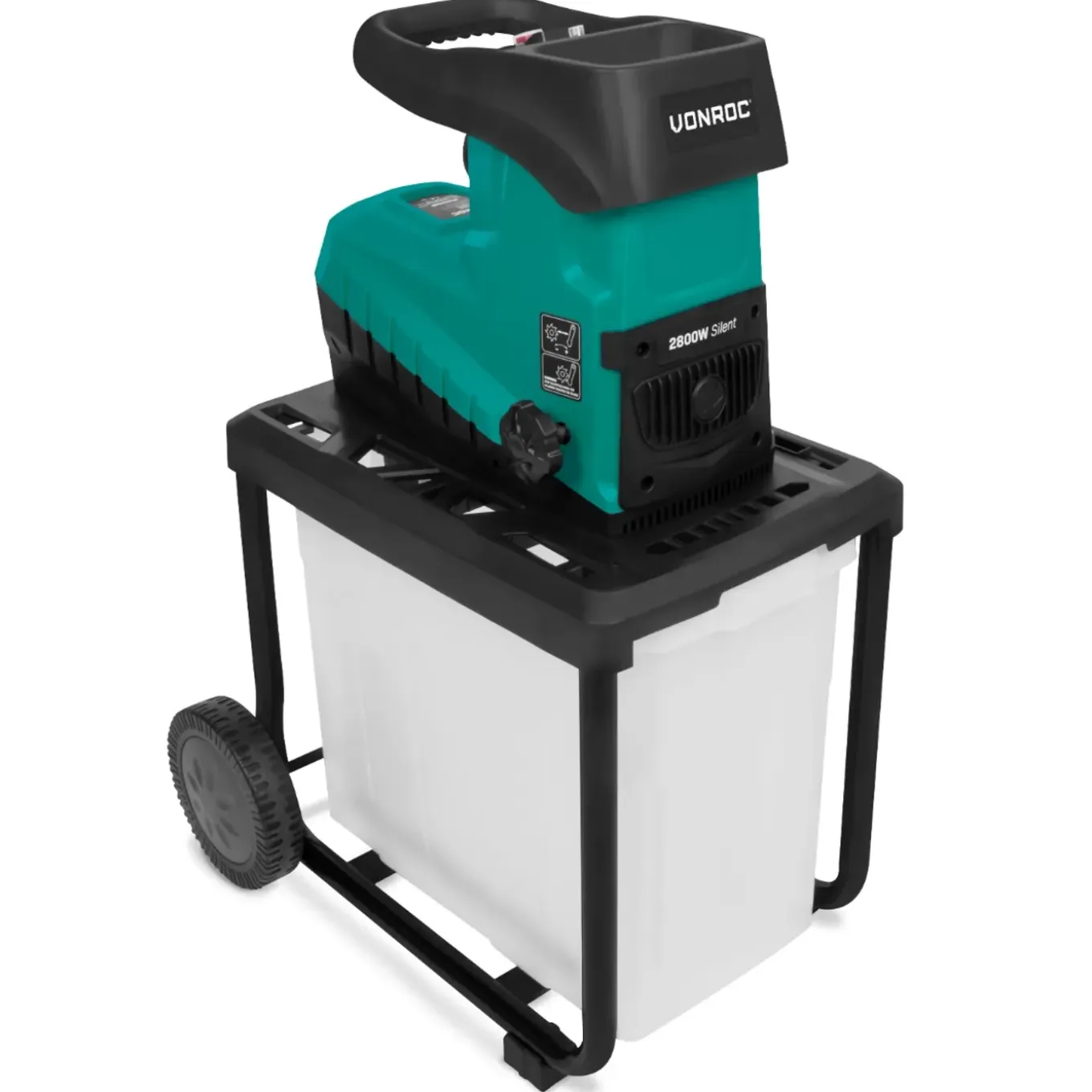 Vonroc Stille Hakselaar 2800w – Voor Takken Tot Diam.45mm | Incl. 60l Opvangbak