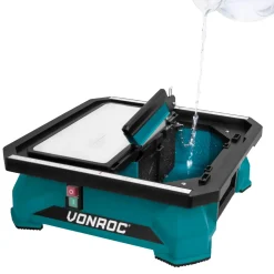 Vonroc Tegelzaag 650w –180mm – Geïntegreerd Waterreservoir – Extra Groot Rvs Werkblad