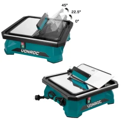 Vonroc Tegelzaag 650w –180mm – Geïntegreerd Waterreservoir – Extra Groot Rvs Werkblad
