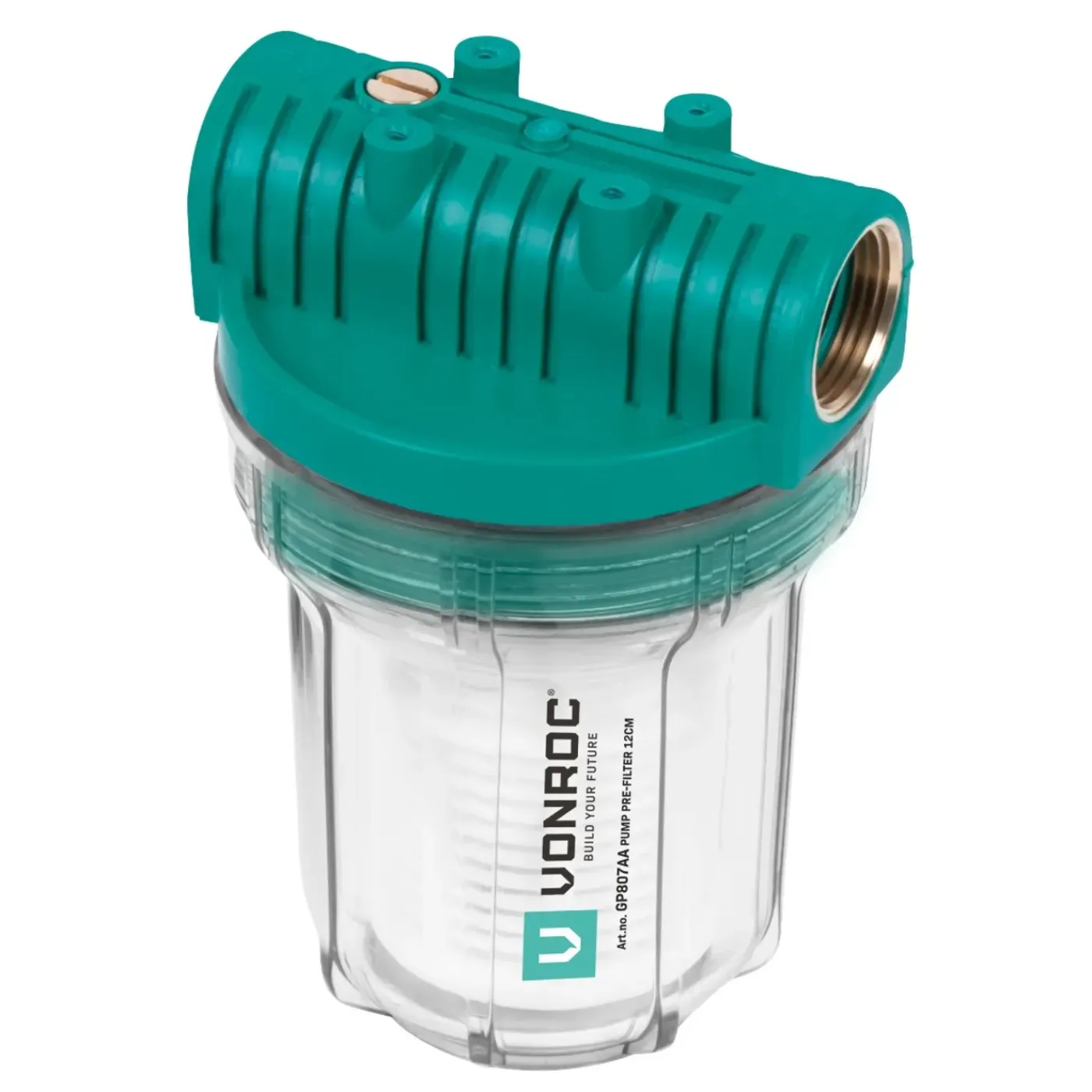 VONROC Voorfilter Voor Pompen En Hydrofoorpompen – 12cm – Max. 4000l/h – Universele Voorzetfilter