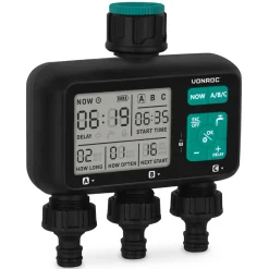 VONROC 3-weg Watertimer - Instelbare Bewateringstijd Voor 3 Zones - Frequentie Per Zone