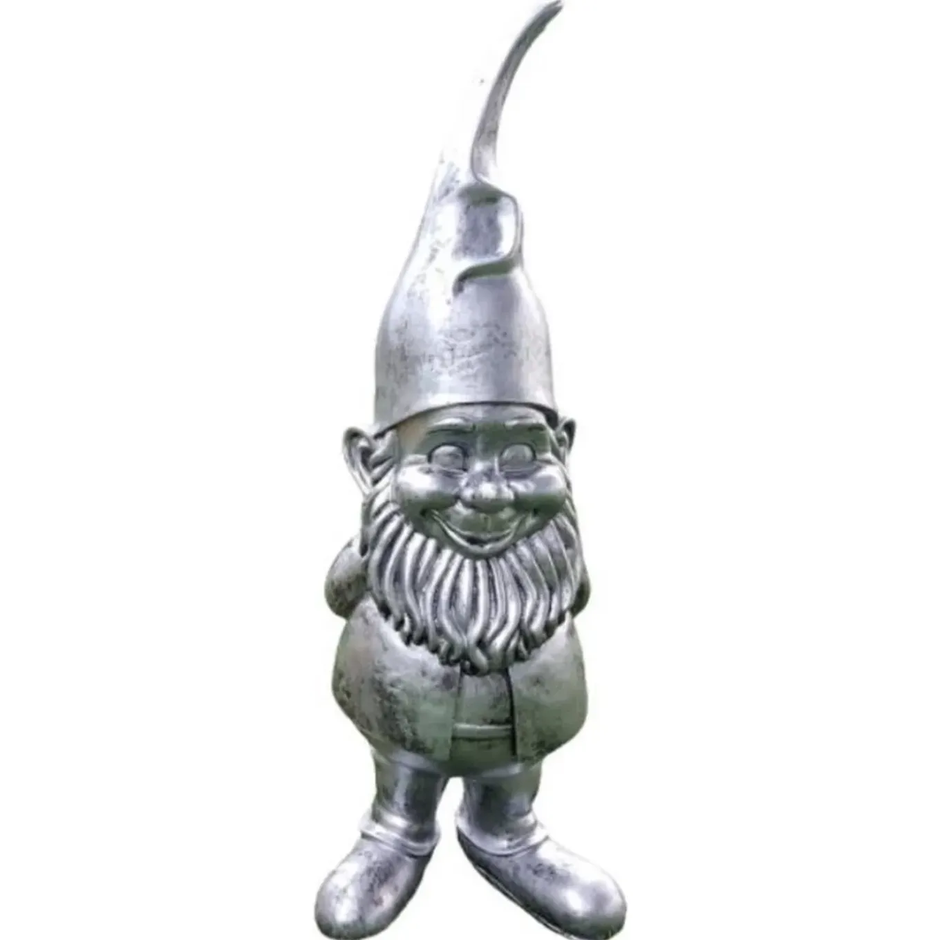 Vtw Living - Tuinkabouter 1 Meter - Grote Kabouter - Zilver - 100 Cm - Tuindecoratie