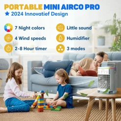 Vulpes Goods Mini Airco - Mobiele Airco - Luchtkoeler - Aircooler - Tafelventilator