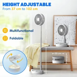 Vulpes Goods Tafelventilator - Fluisterstil - Oplaadbaar - Timer - Afstandsbediening